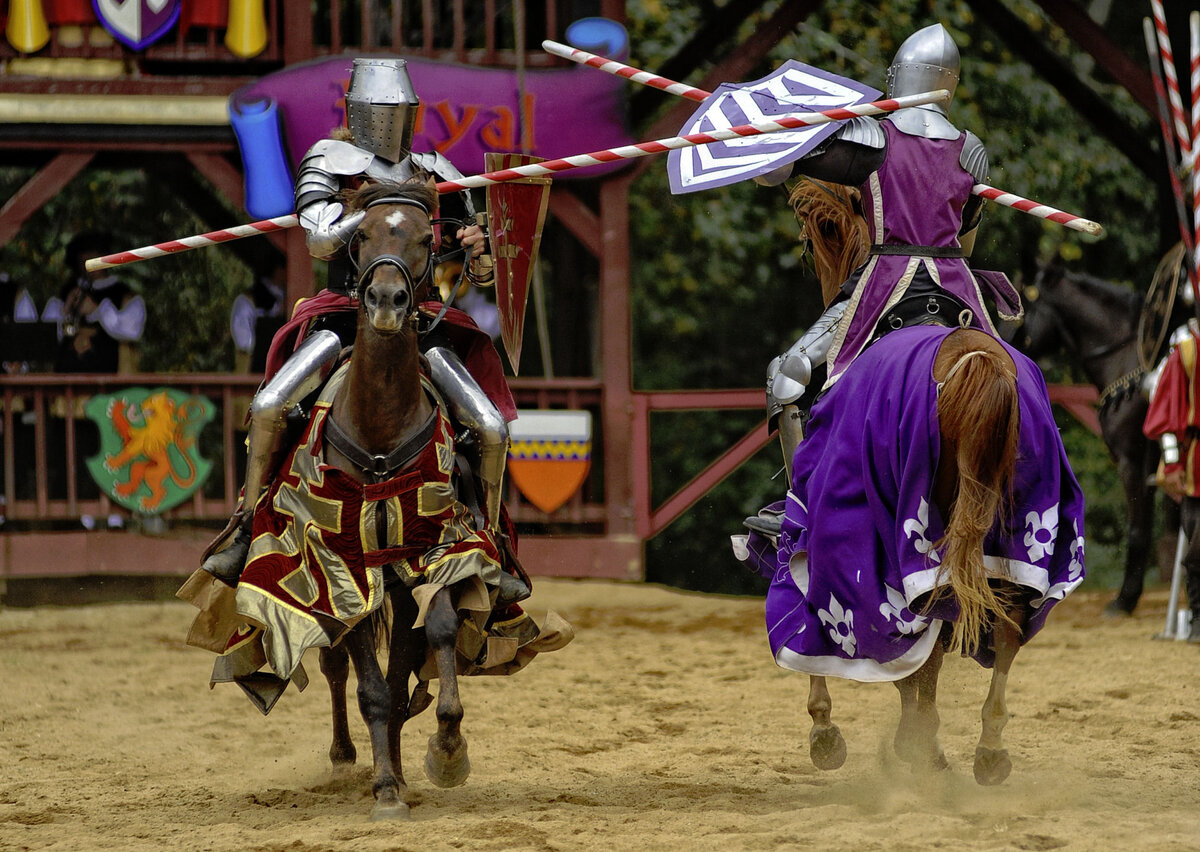 Рыцарский турнир. Ристалище рыцарского турнира. Фестиваль Carolina Renaissance Festival.. Турниры рыцарей средневековья.