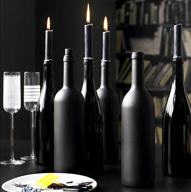 Подсвечники из бутылок