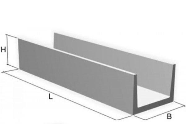 Бетонный лоток в канаве