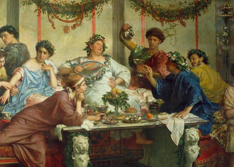 Римский пир на картине Роберто Бомпиани. 1875 г 