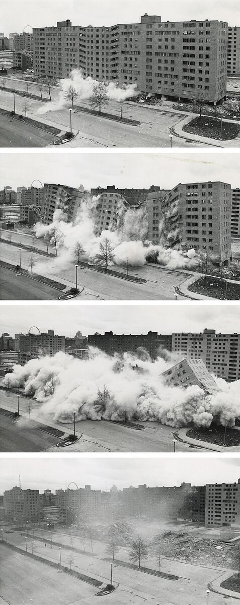 U.S. Department of Housing and Urban Development - U.S. Department of Housing and Urban Development April 1972. The second, widely televised demolition of a Pruitt-Igoe building that followed the March 16 demolition. Общественное достояние