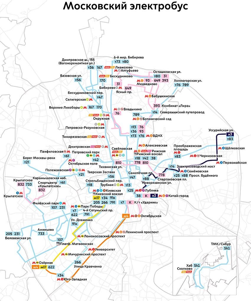 Карта электробусов москвы