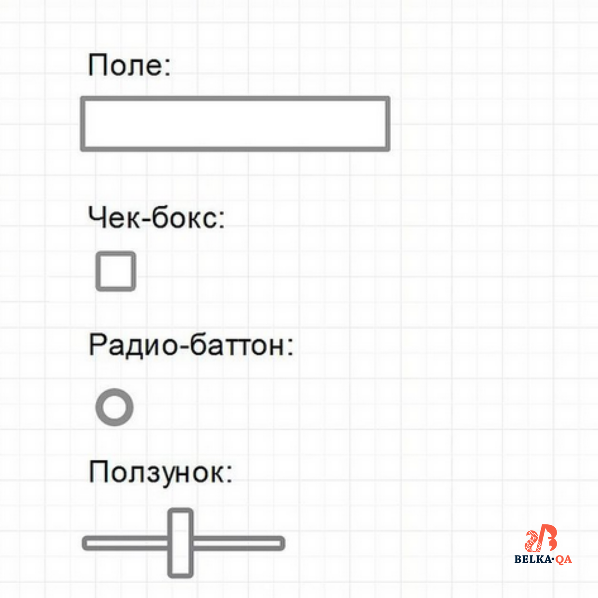 QA. Поле. Чек-бокс. Радио-баттон. Ползунок