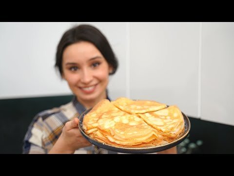  Чтобы приготовить блинчики 3 стакана: * Объем стакана 200 мл
Яйца крупные С0 – 2 шт. (если яйца мелкие, можно взять 3 шт.)
Сахар – 1-2 ст.л.
Ванильный сахар – 1 ч.л.
Соль – 1/3 ч.л.
Мука – 1 стакан (130 г)
Молоко теплое – 1 стакан (200 г)
Вода теплая – 1 стакан (200 г) вместо воды можно взять молоко
Сливочное масло – 30 г (можно заменить растительным 2 ст.л.)

1. К яйцам добавить соль, сахар, ванильный сахар, сливочное или растительное масло, муку, постепенно добавить молоко и воду.
2. Дать тесту постоять 5-10 минут.
3. Выпекать блинчики на хорошо прогретой сковороде до румяности с каждой стороны.
