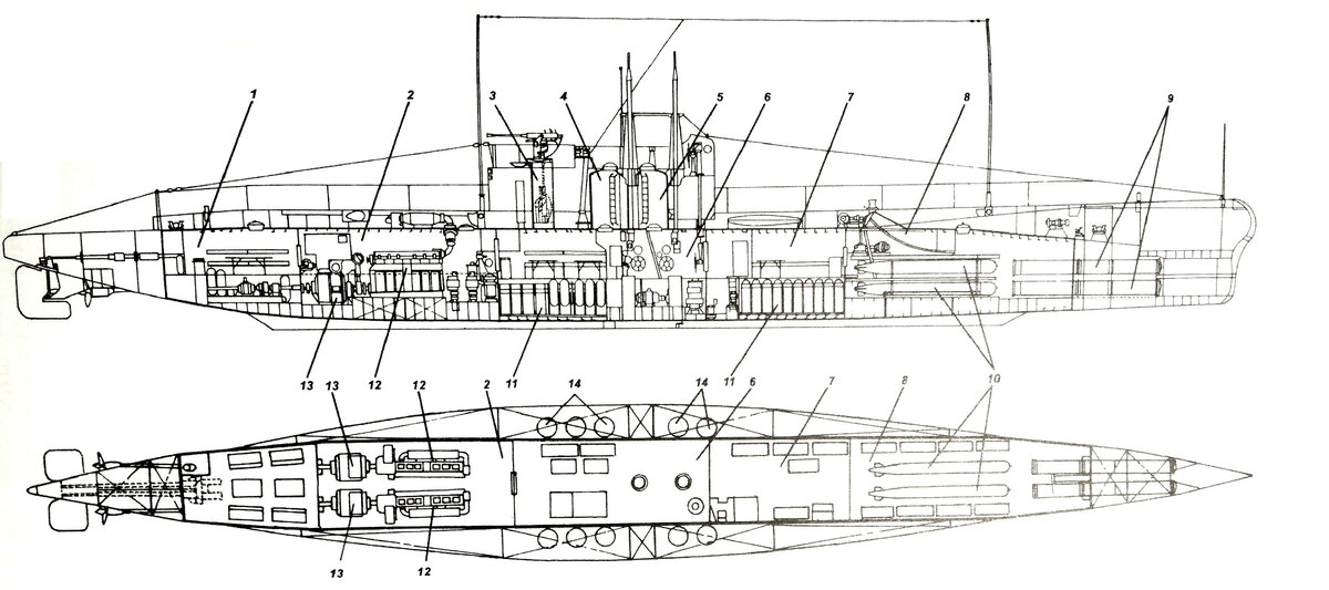 Схема внутренних помещений ПЛ "Лембит"