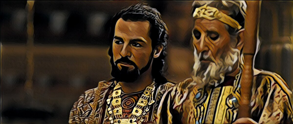 Каварный Ишби-Эрра- смотрит в даль.. Старейшина даёт совет.. Современная иллюстрация из ОИ