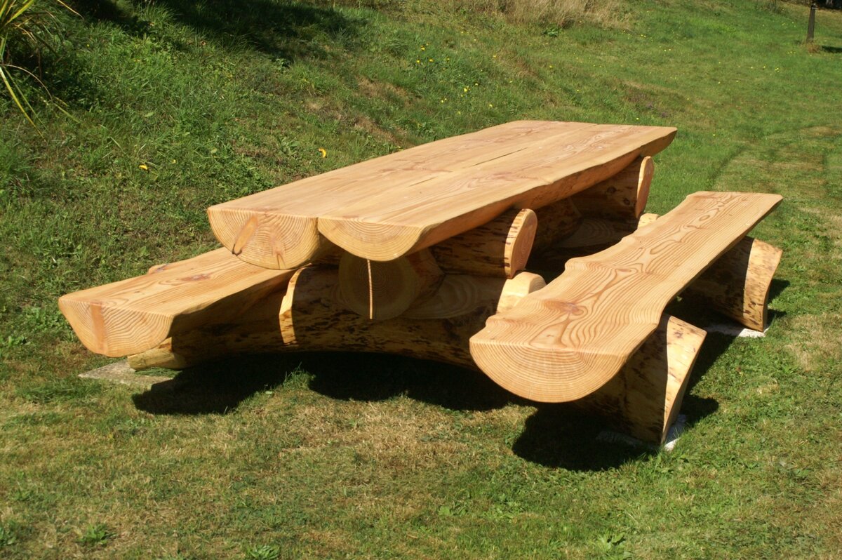 Деревянная садовая мебель - столы, лавки, кресла, садовые качели купить у производителя.