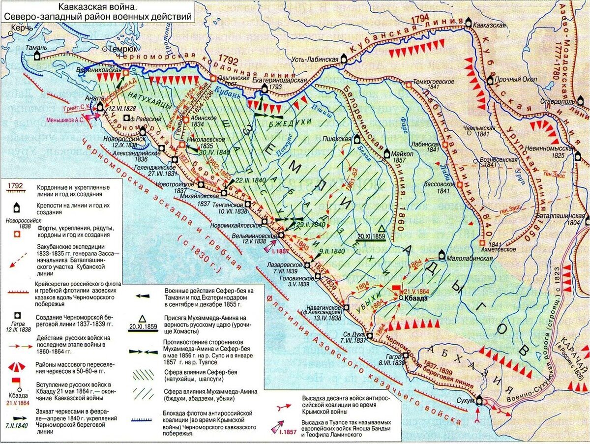 Карта побережья кавказа