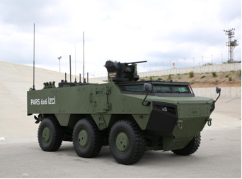 Бронетранспортёр «Pars» 6x6 с дистанционно управляемой турелью с 12,7-мм пулеметом. 