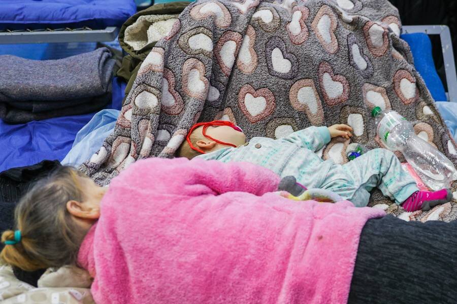 Пункт временного размещения жителей Мариуполя в Ростовской области Фото: Эрик Романенко/ТАСС