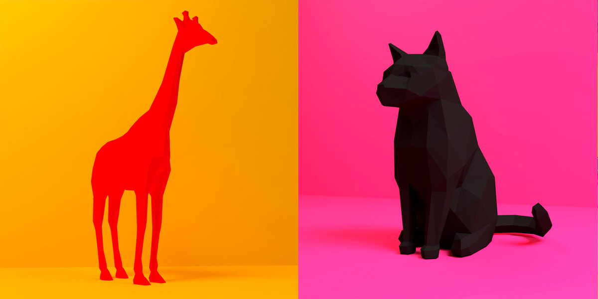 Пример полигональных фигур, которые ставятся на пол