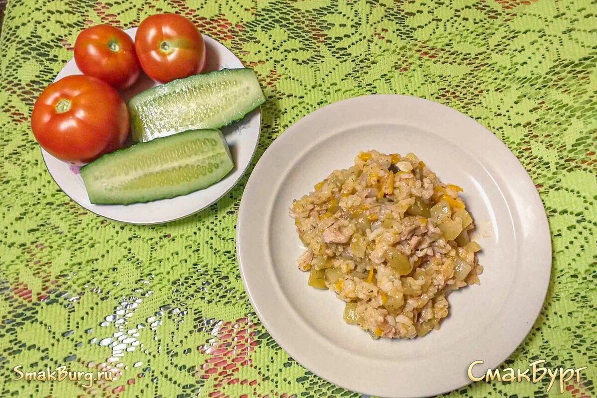 Удивительно-вкусный плов с кабачками и тушенкой - оценит вся семья!