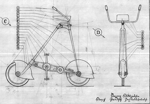 Уникальный чертеж 1940-х годов из коллекции Веломузея, на котором ...