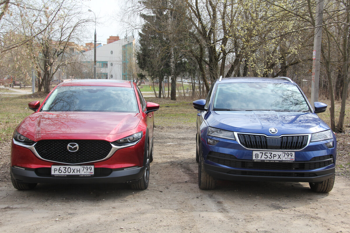 Skoda Karoq 2021 и Mazda CX 30 ровесники на нашем рынке. Впереди трудная работа - у нас любят вечные и недорогие автомобили. Такие бывают?