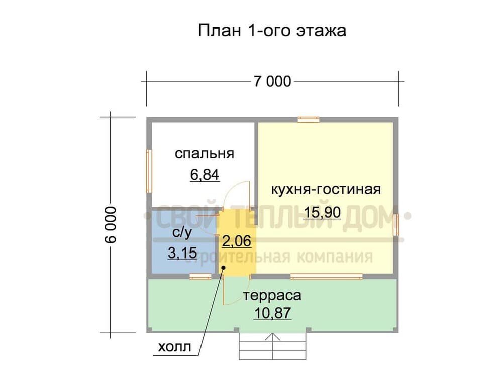 Планировка дома по проекту К-8