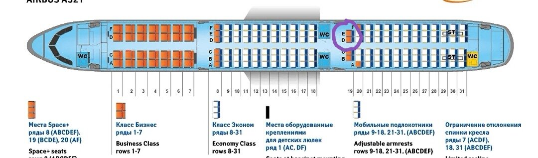 План посадки в самолете