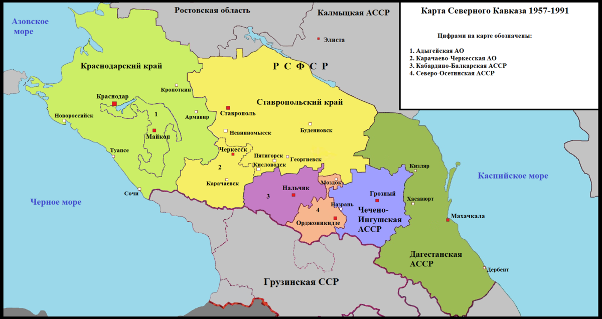 Карта кавказских городов. Административная карта Северного Кавказа республиками. Карта Северного Кавказа с границами республик. Политическая карта Кавказа и Закавказья.