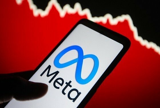 Логотип компании Meta, владеющей Facebook и Instagram. 