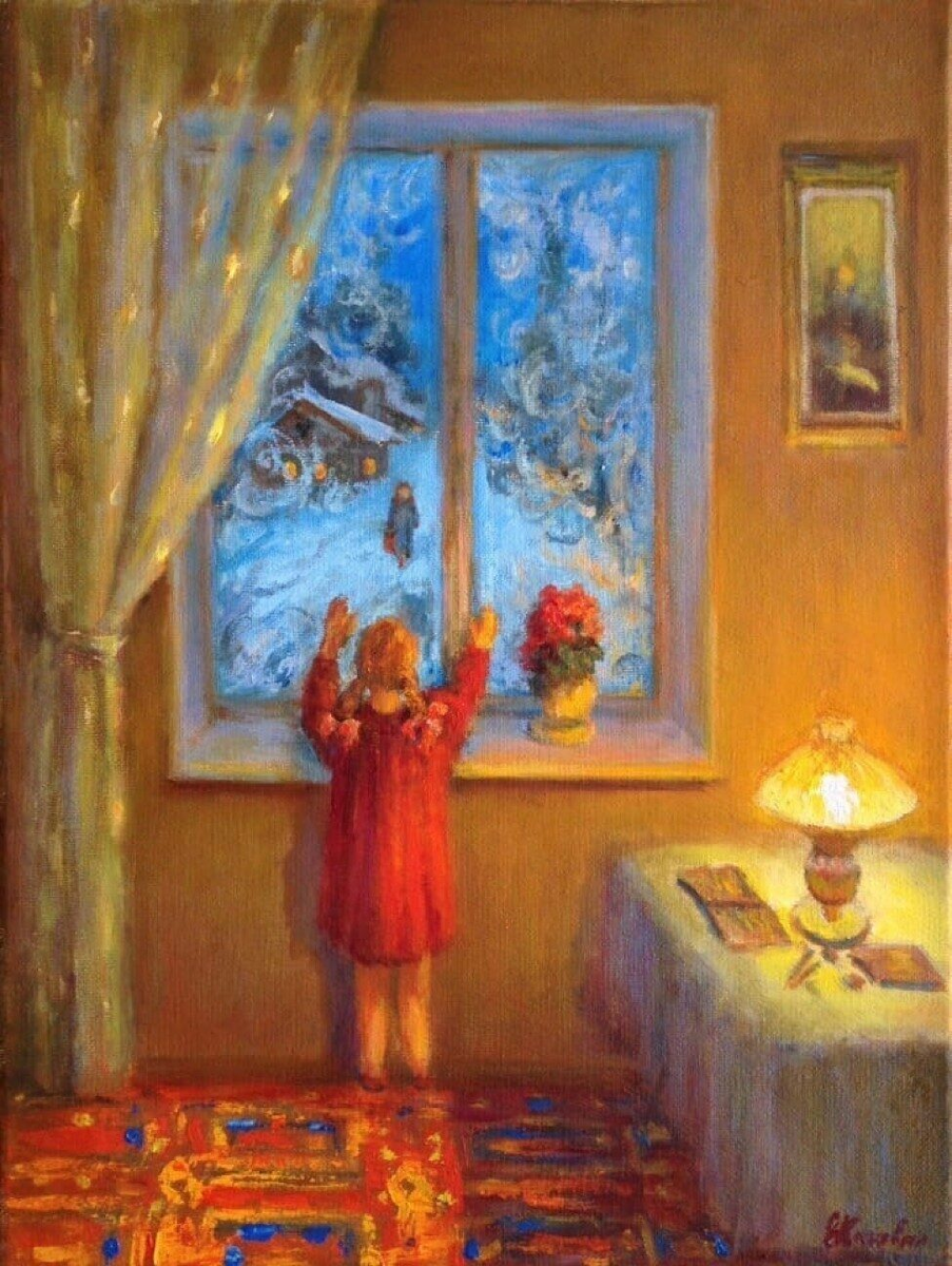 художник Елена Кацевал "Окно в детство" 
