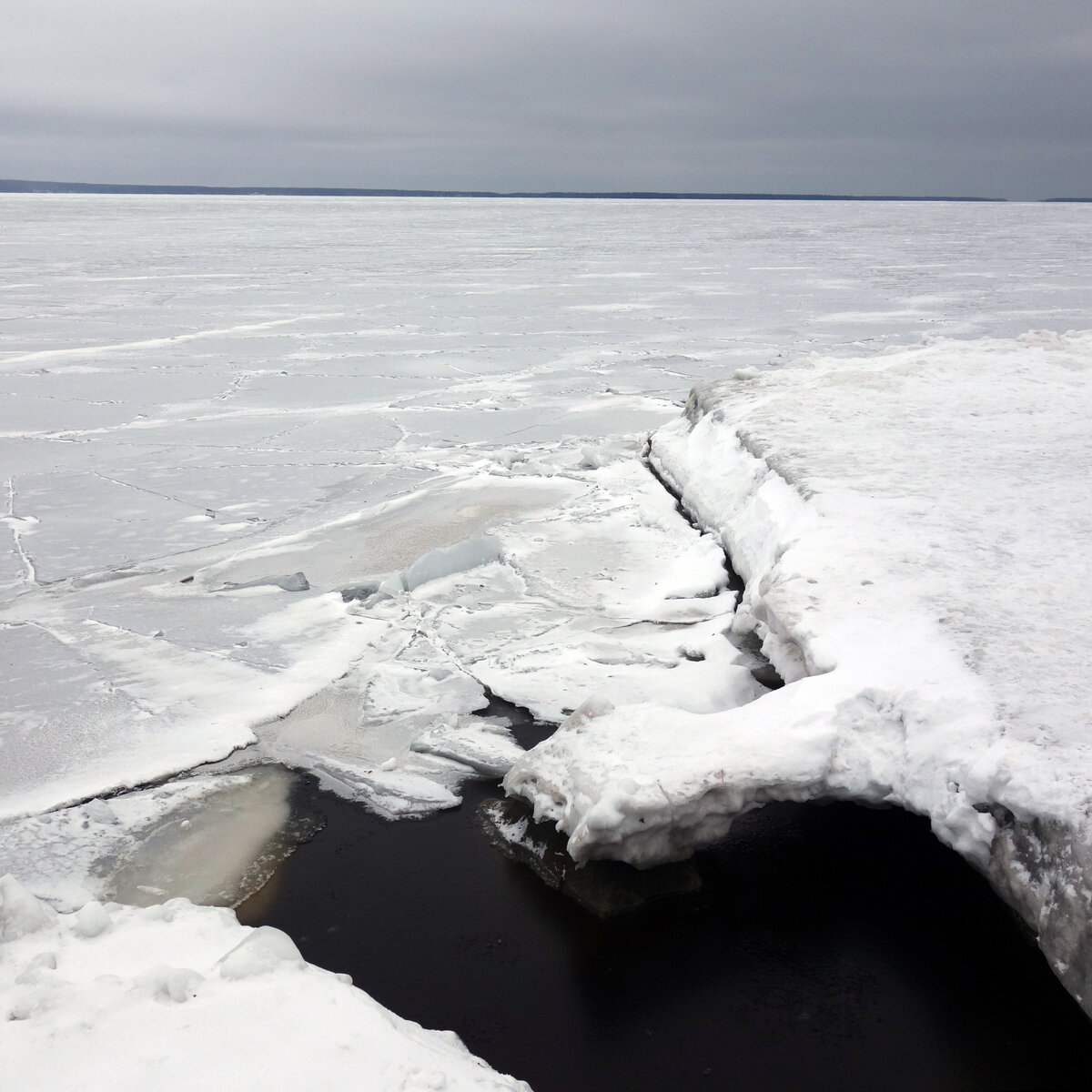 Вода тёмная, почти чёрная и совершенно непрозрачная. Местные рыбаки говорят, что это из-за большого содержания различных минералов и примесей. Может и так.