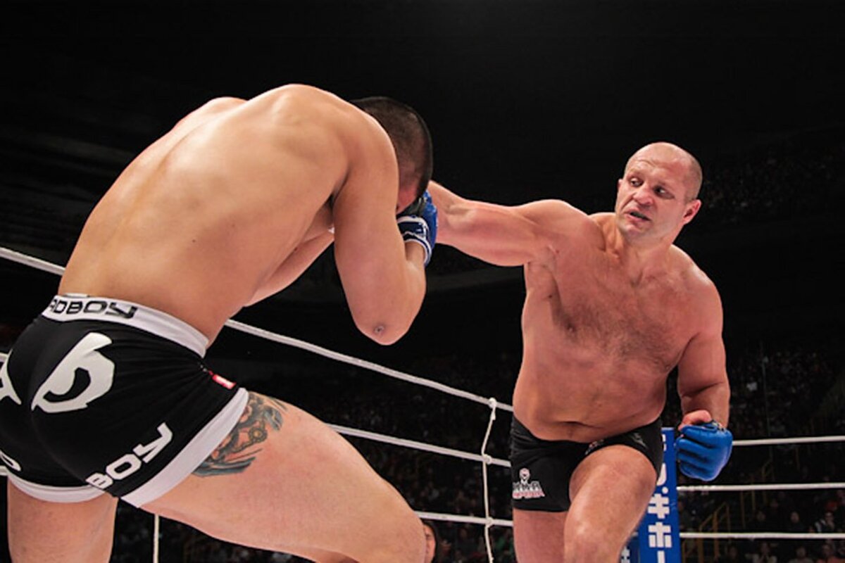 Фёдор Емильяенеко отправляет Исии Сатоси в нокаут. Фото: img.championat.com