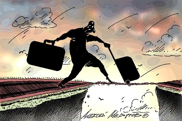 решился уехать в другую страну. трудовые мигранты. мигранты. эмигрант рисунок. начинающий эмигрант.