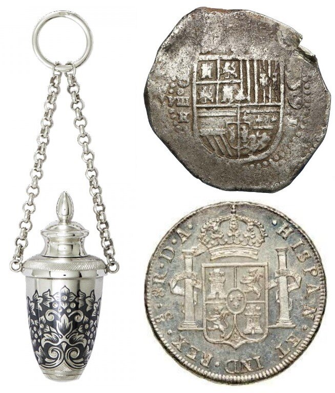 Первые деньги Мексики: песо и реалы, серебро, 27 г