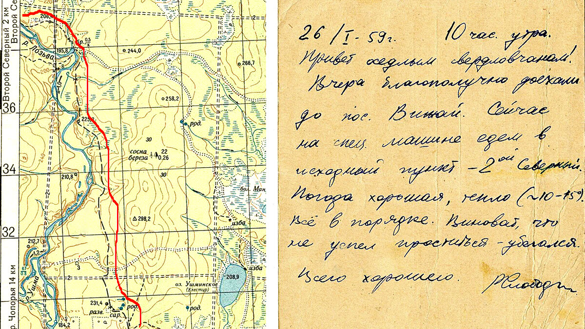 Карта и телеграмма Рустема Слободина.