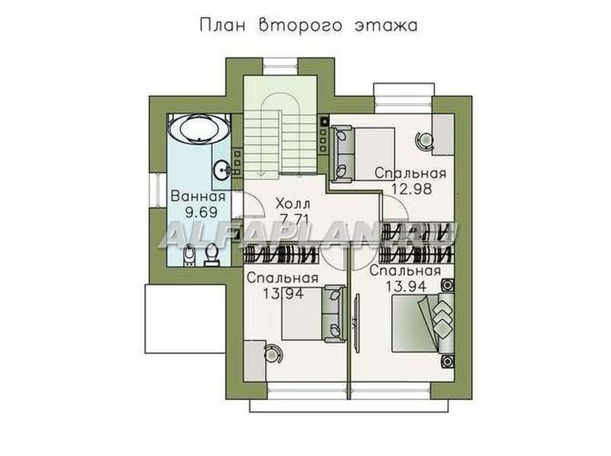НА СЛАЙД-ШОУ (3 фото): Планировка загородного дома по проекту 361А "Сапфир"                    © Владимир Тарасов 