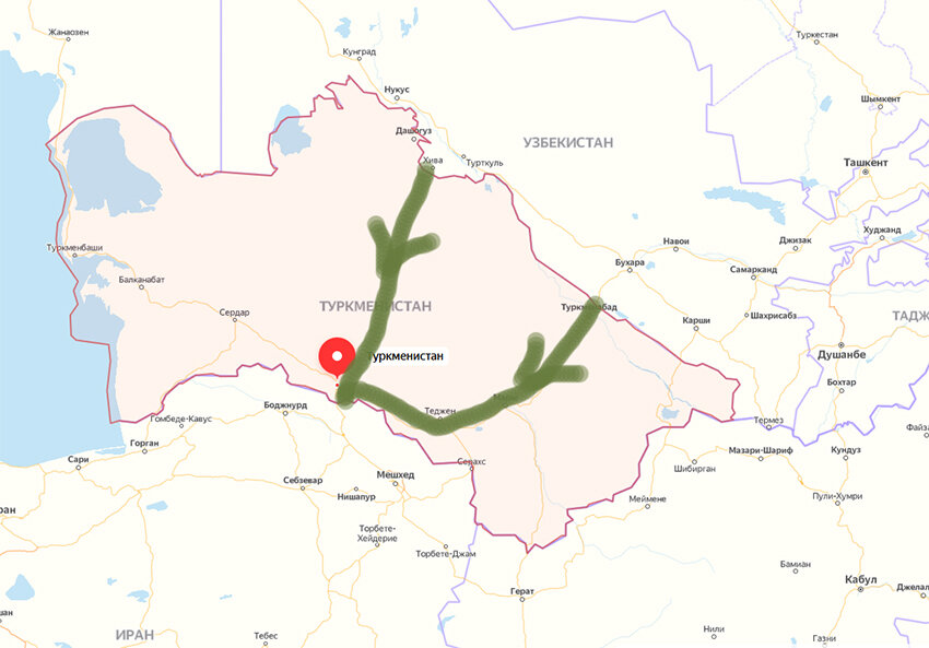 Транзит из Узбекистана в Иран через Ашхабад