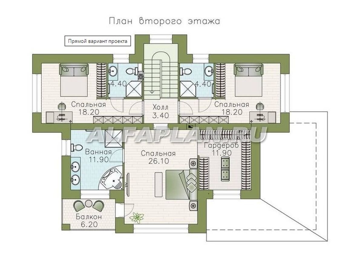 Проект двухэтажного дома в стиле Райта 778А «Фрида