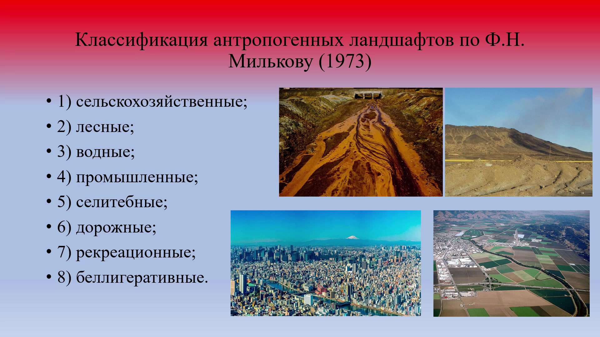Классификация ландшафтов таблица