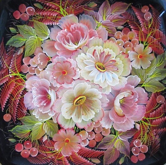 Композиция "Розовое облако". Масло, лак, оргалит.