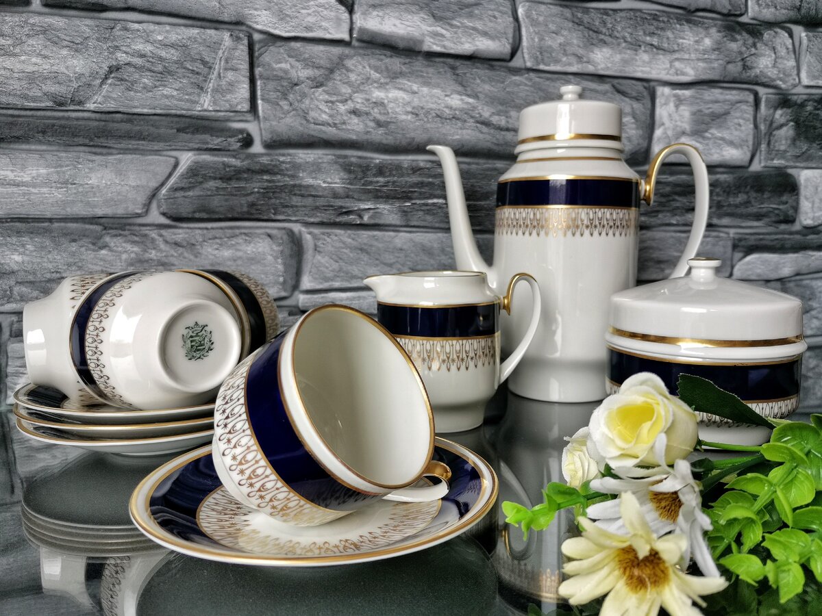 Кофейный сервиз из премиального немецкого фарфора "Weimar". на 4 персоны.