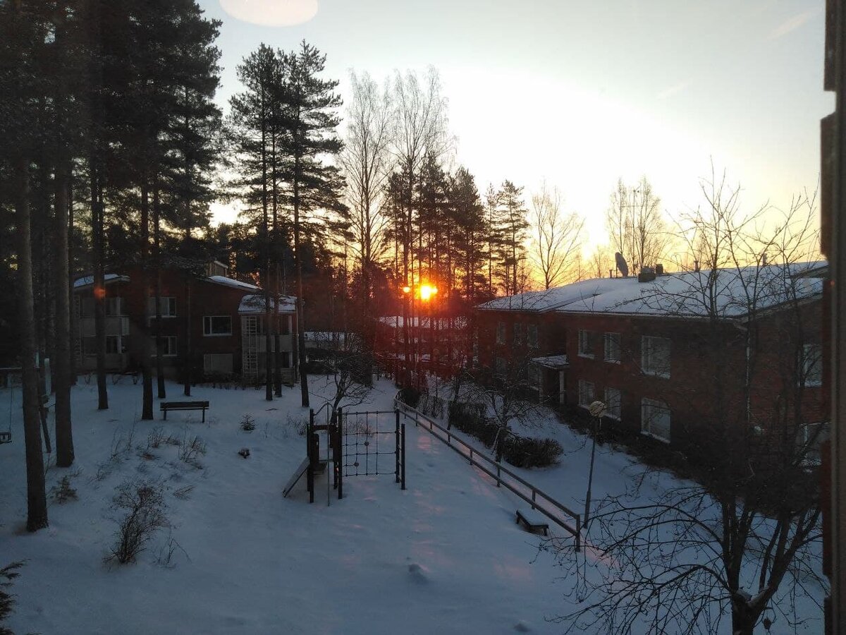 Вид из окна кухни. Рассвет