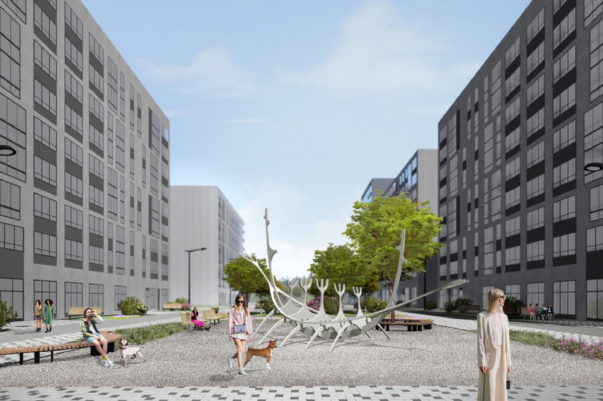 Проект пешеходного бульвара в жилом комплексе «Скандинавия»