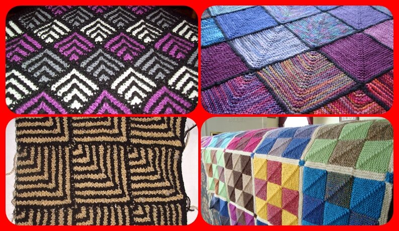 варианты пледов в технике "квадрат"