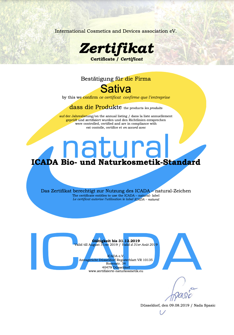 ICADA – это международная ассоциация препаративной и аппаратной косметики, а также пищевых добавок. Главный упор она делает на физиологичности косметики по отношению к человеческой коже.

Органический сертификат от ICADA выдается только брендам профессиональной косметики, которые проходят оценку по жестким критериям экспертного сообщества биохимиков, химиков-косметологов, дерматологов, токсикологов и других экспертов во главе с доктором Райнольдом Брунке - основателем первого в мире стандарта органической и натуральной косметики BDIH.

В круг интересов ICADA входят:

Функциональность косметики: косметика должна давать не просто внешний физический эффект, а оказывать физиологическое действие на кожу изнутри.
Стандарты и требования к аппаратной, дерматологической и физиологической косметике.
Популяризация и продвижение идей косметики-пребиотика и защиты микробиома кожи.
Мониторинг инновации в области разработки натуральной косметики.
Оценка сырья для натуральной косметики.
Изучение влияния микропластика и наноматериалов в косметике на организм человека.
Поощрение использования экологической упаковки и уменьшения ее количества.
Поощрение экологически чистого производства.