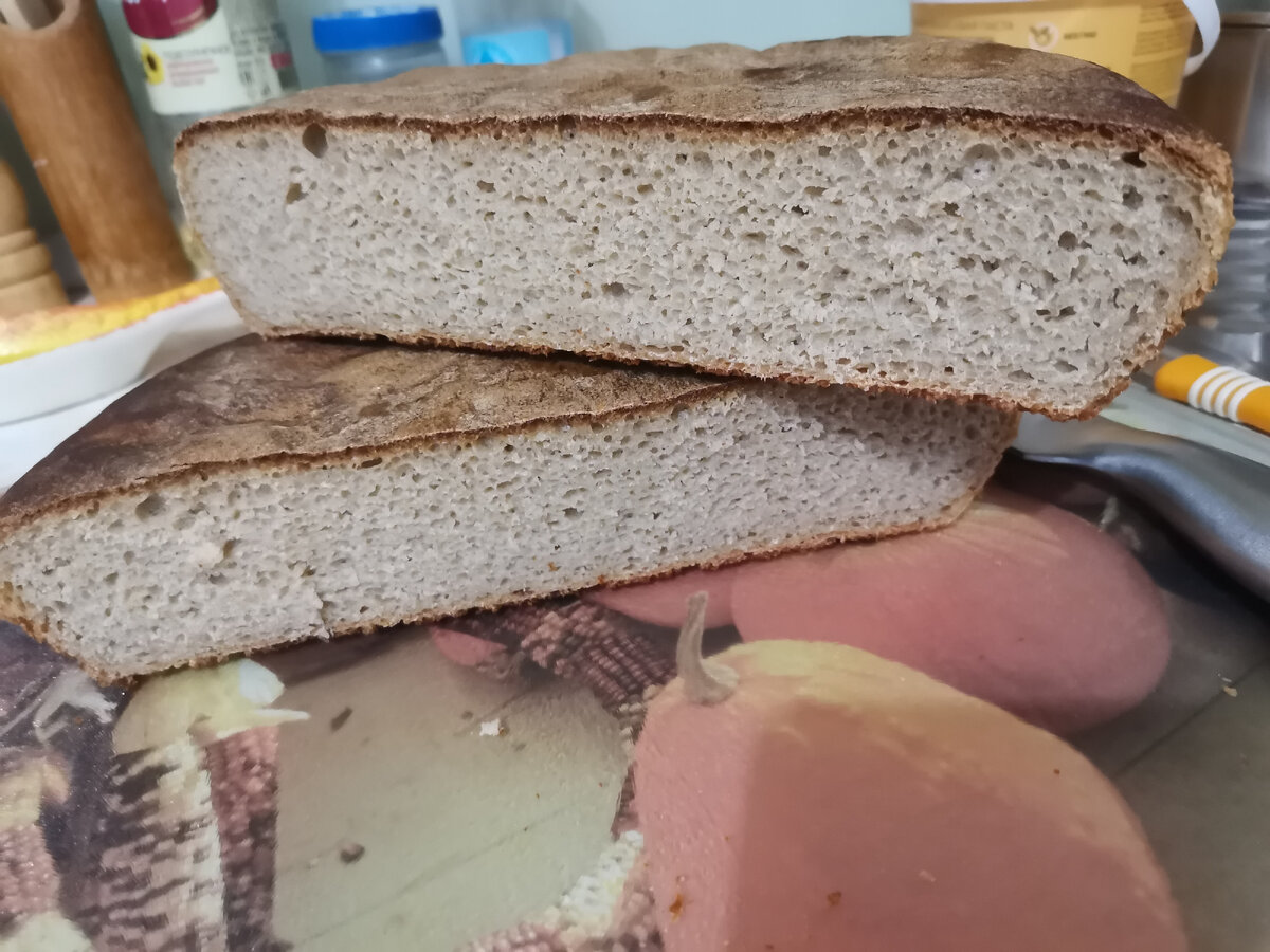 Предлагаю вам на пробу рецепт хлеба в духовке на закваске. И так начинаем😀