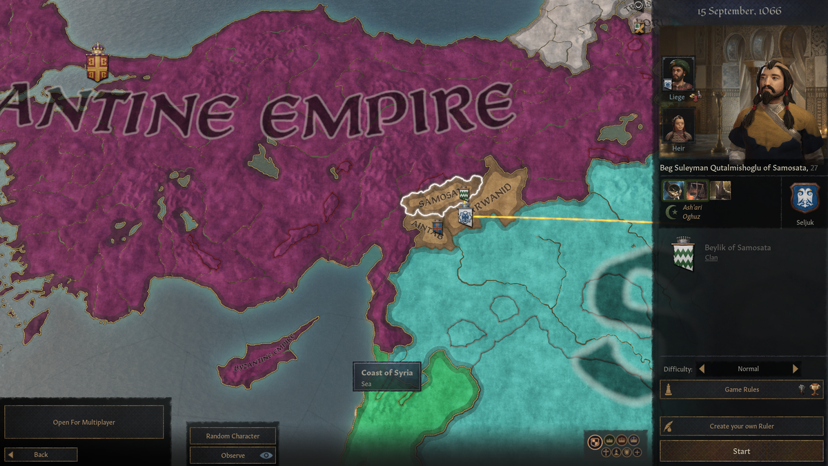 Захватить нужно два почти целых королевства в составе Византийской империи (листайте галерею, территории дальше). Остановите Землю, я сойду.