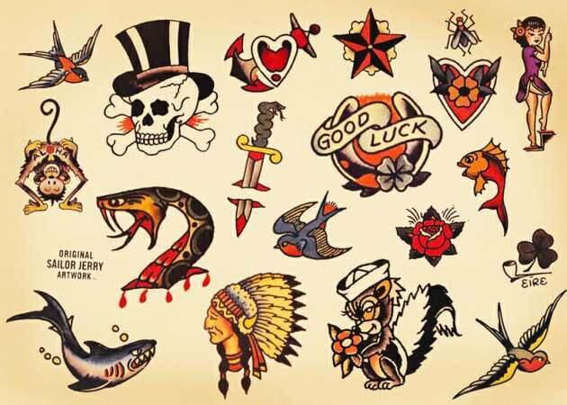 Тату эскизы Sailor Jerry, источник Google