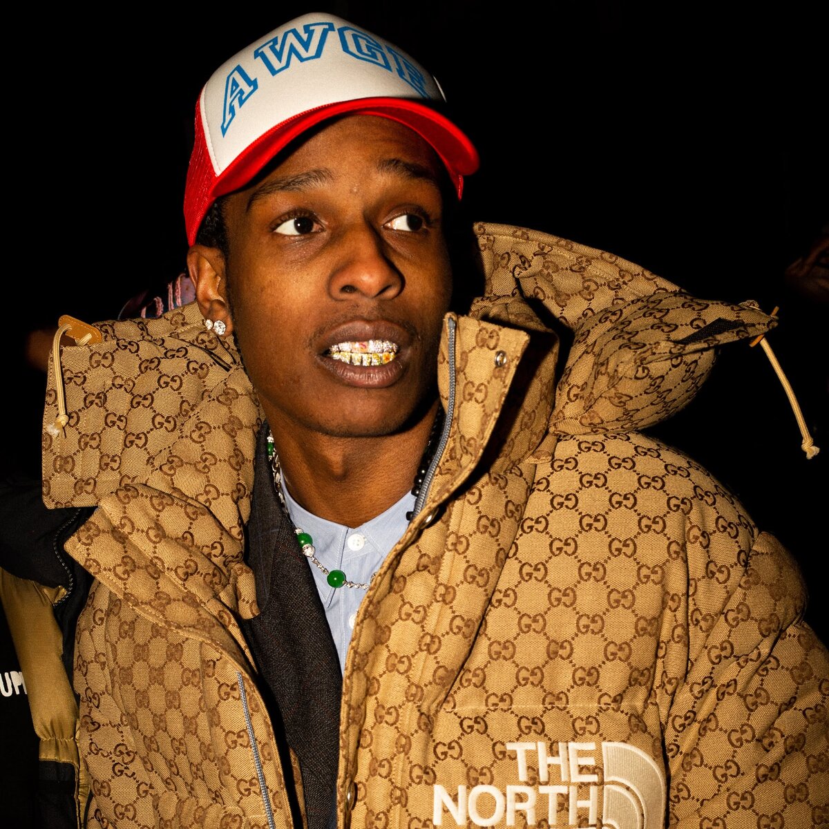 Вот к примеру A$AP Rocky в недавней коллекции TNF с Gucci.