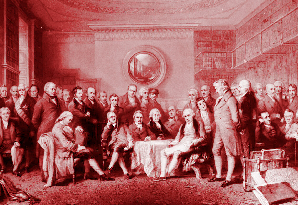 Собрание Лондонского королевского общества, изображение XIX века.