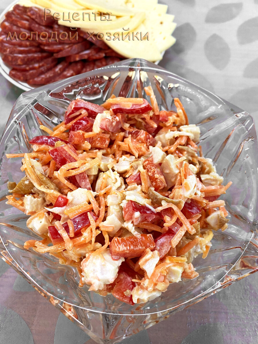 Вкусный салат всего из трёх ингредиентов и ничего варить не нужно, быстро и просто