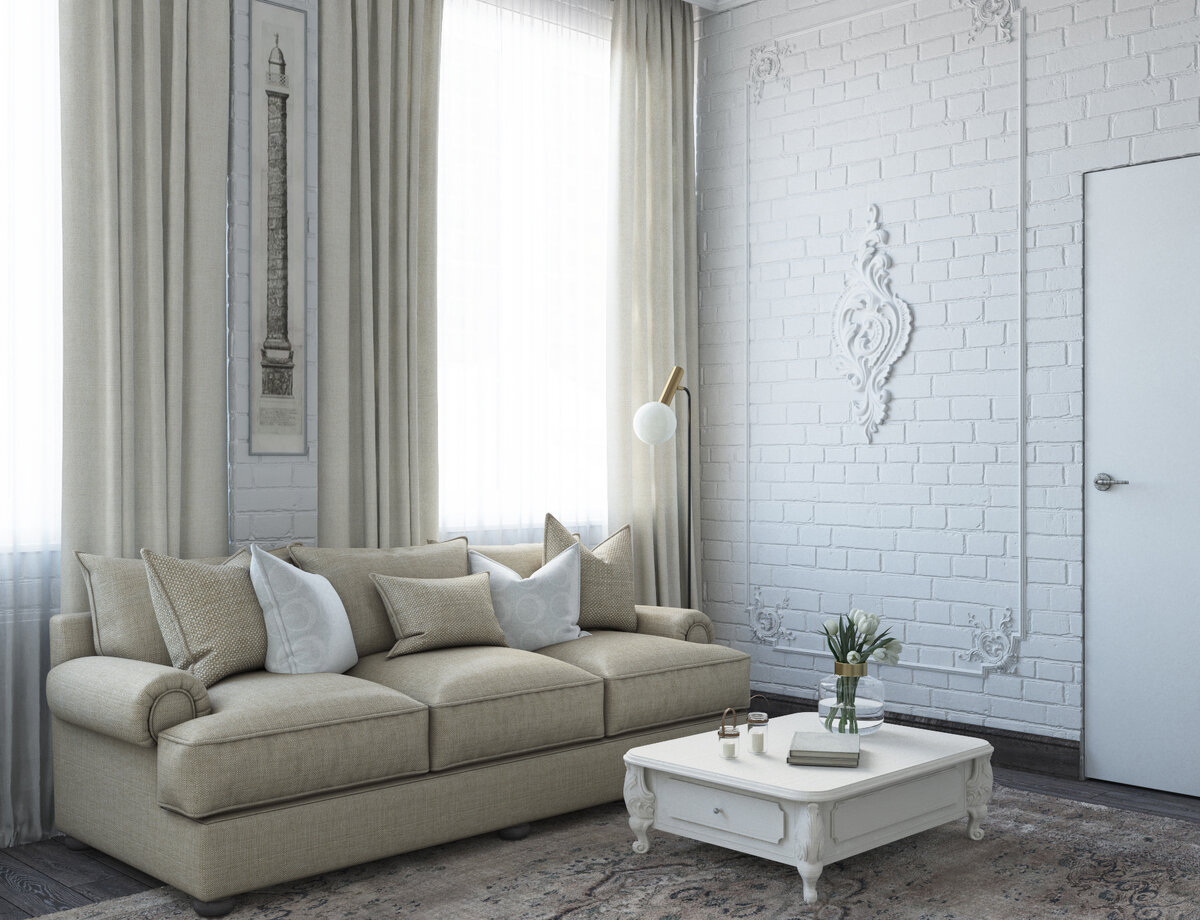 Дизайн интерьера квартиры выполнен студией @dsgn.ru.