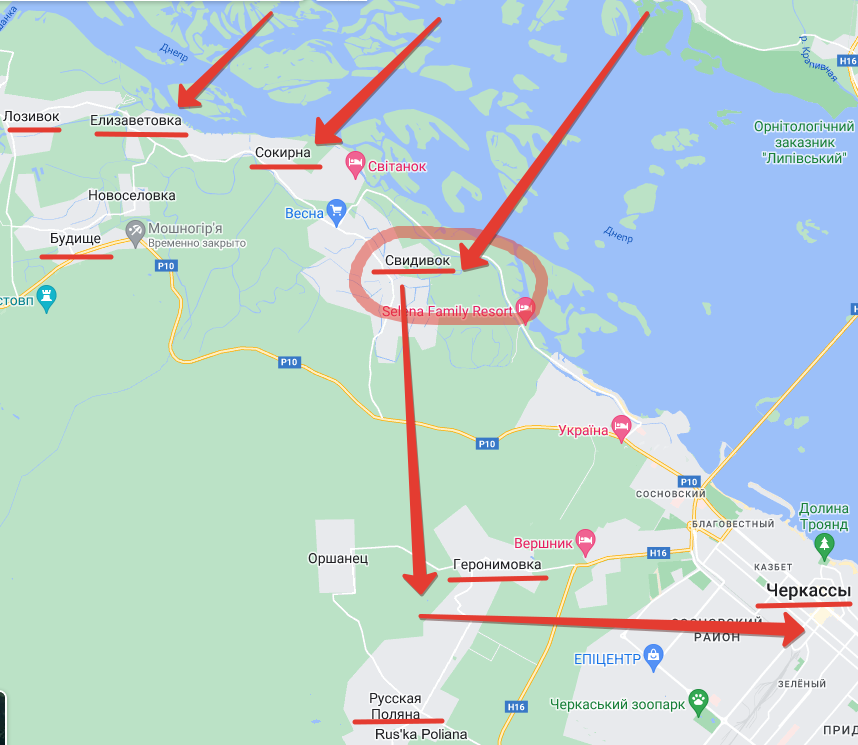 Упомянутые в статье населенные пункты. Рисунок Автора