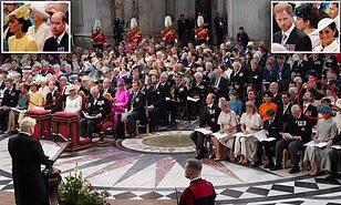 Во время праздничной службы St Paul's Cathedral (коллаж The Daily Mail)