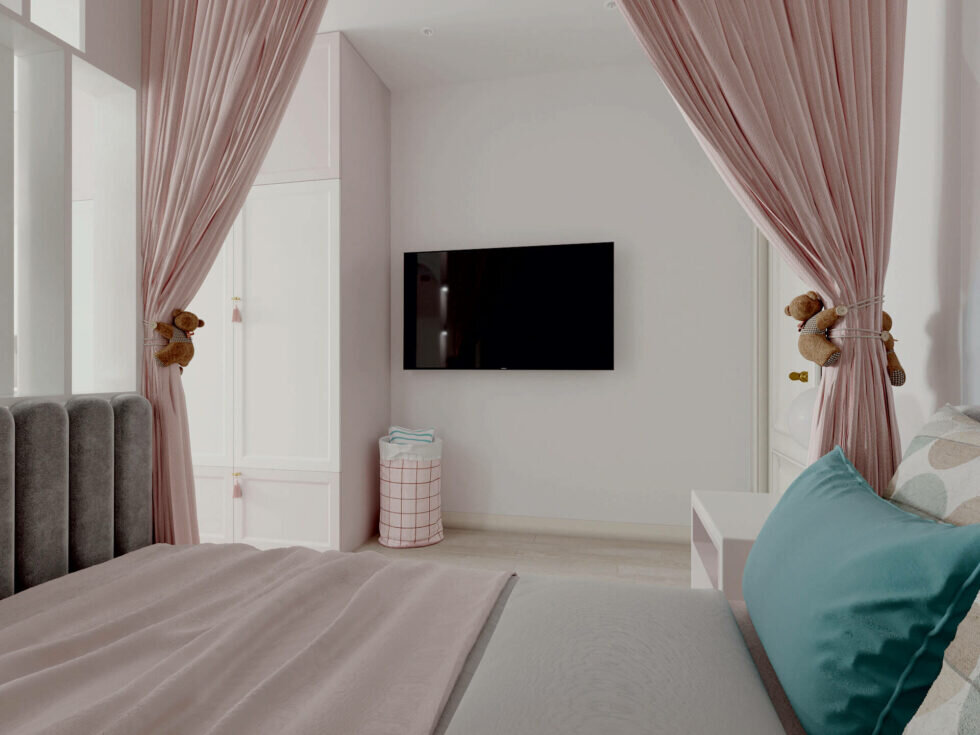 Детская кровать в нише с балдахином фото 1