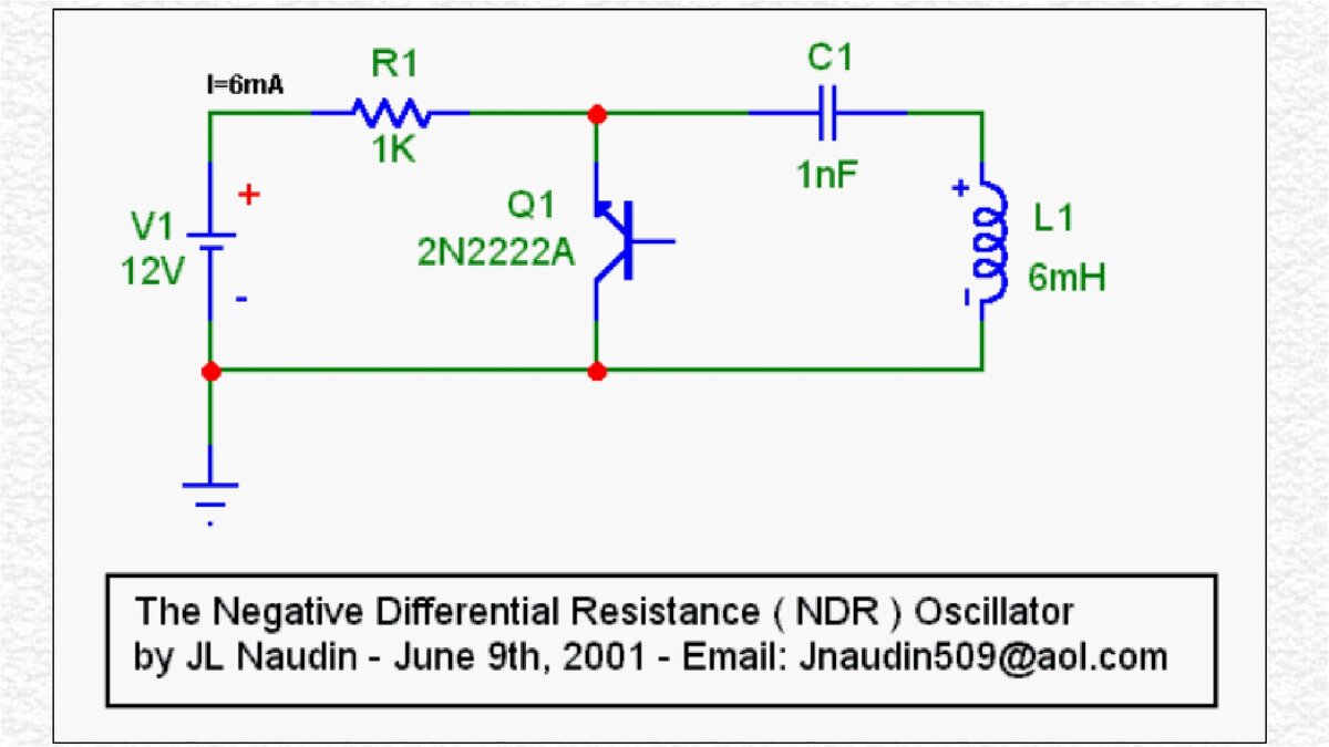 Negative Differential Resistance Oscillator with a Negistor