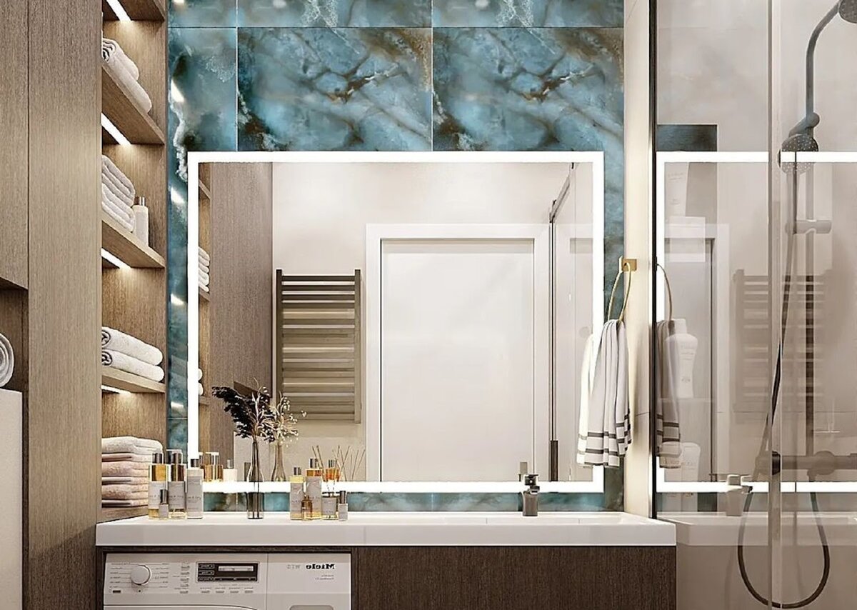 Дизайн-проект ванной комнаты для апартаментов “Фиолент” в Севастополе, выполненный выпускниками нашей школы – интерьерной студией ACCENT